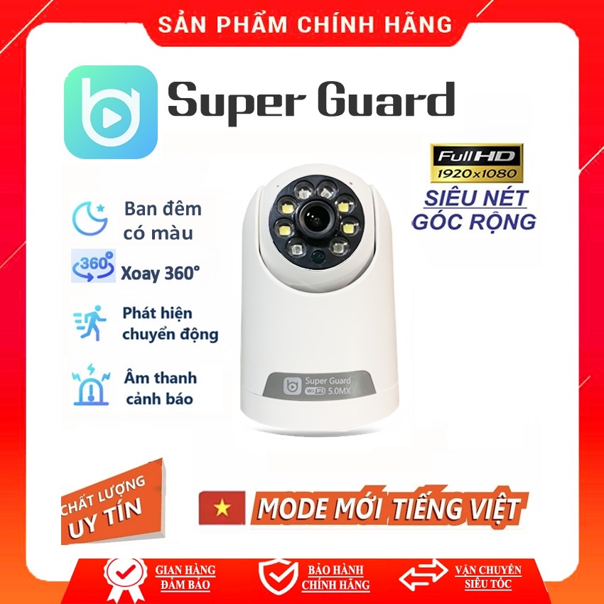 Camera IP Wifi thông minh Super Guard SP028 5.0Mp - Siêu nét góc rộng, đàm thoại hai chiều