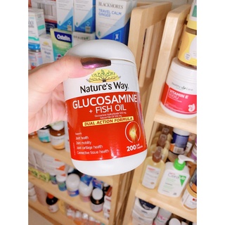 Viên uống bổ xương khớp kèm dầu cá glucosamin nature's way + fish oil úc 200viên