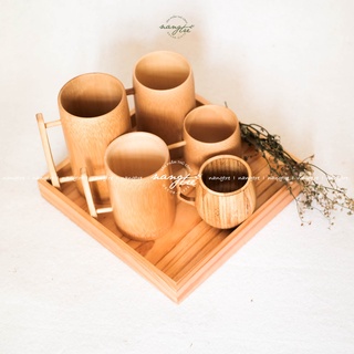 Ly tre có quai - Ly tre handmade - Bamboo cup