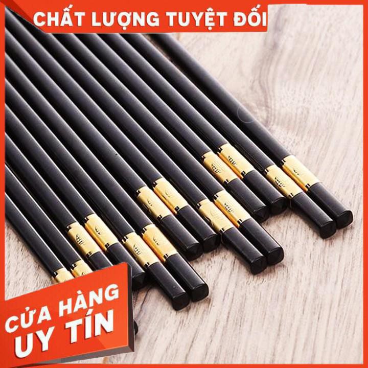 [XẢ KHO+FREE SHIP]  Hộp 10 đôi đũa hợp kim chống mốc. Chống trơn trượt- hàng loại 1