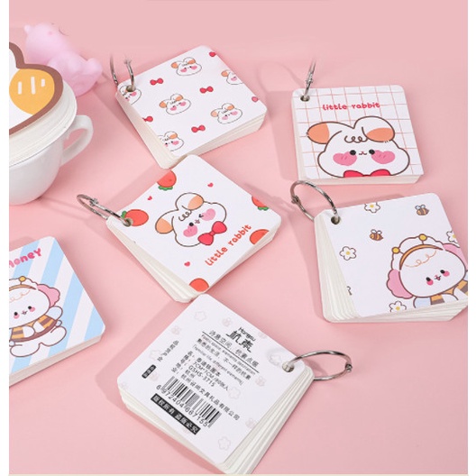 Flashcard Học Từ Vựng Vuông Hình Con Vật Cute ( 80 tờ) Nhiều mẫu