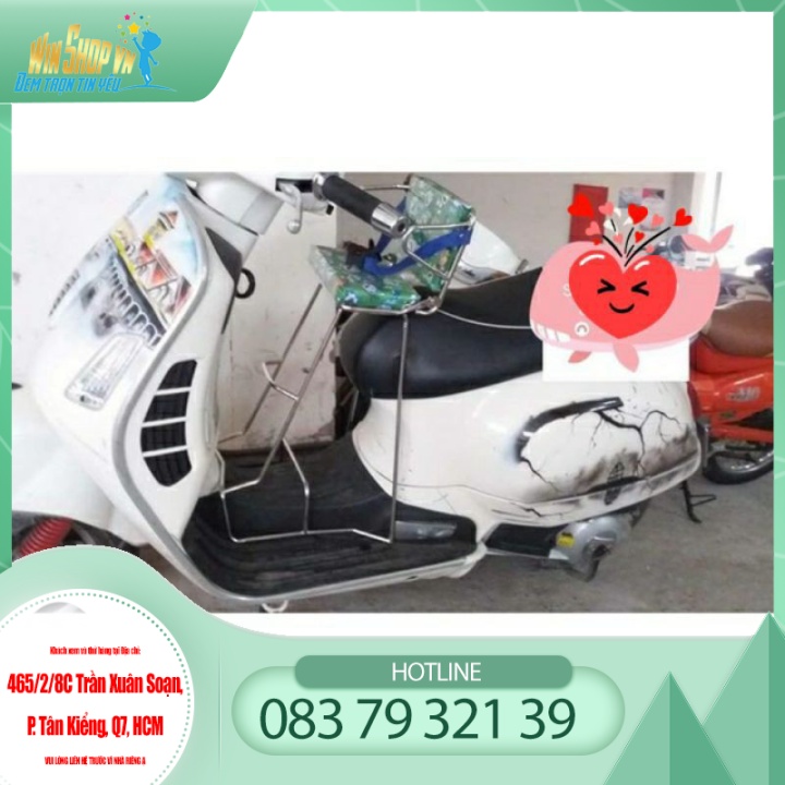 Ghế ngồi xe máy cho bé xe Vespa LX 125 - GTS - Piaggio - Sprint - Primavera có tựa vòng - đai  | WINSHOPVN