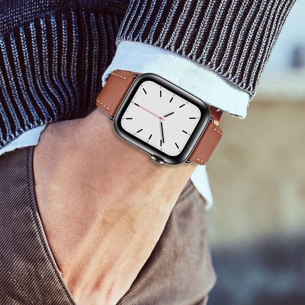 Dây Đeo Bằng Da Thay Thế Dành Cho Đồng Hồ Thông Minh Apple watch 44mm 40mm 45mm 41mm 38mm 42mm series 5 4 3 6 se 7