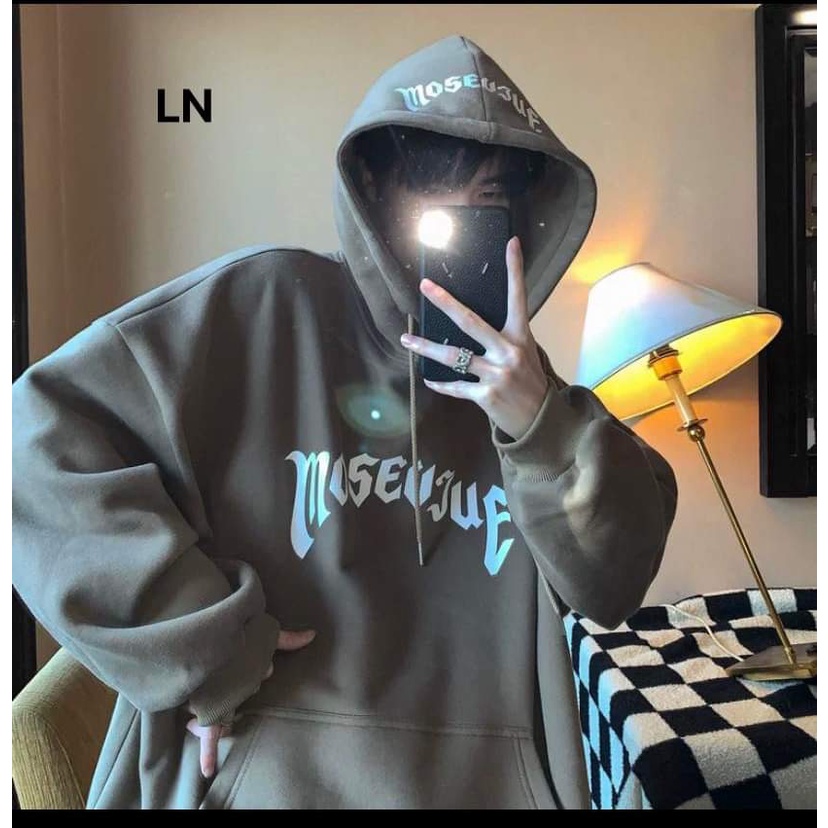 Áo hodie mose in mũ form thụng mũ 2 lớp-6L0N