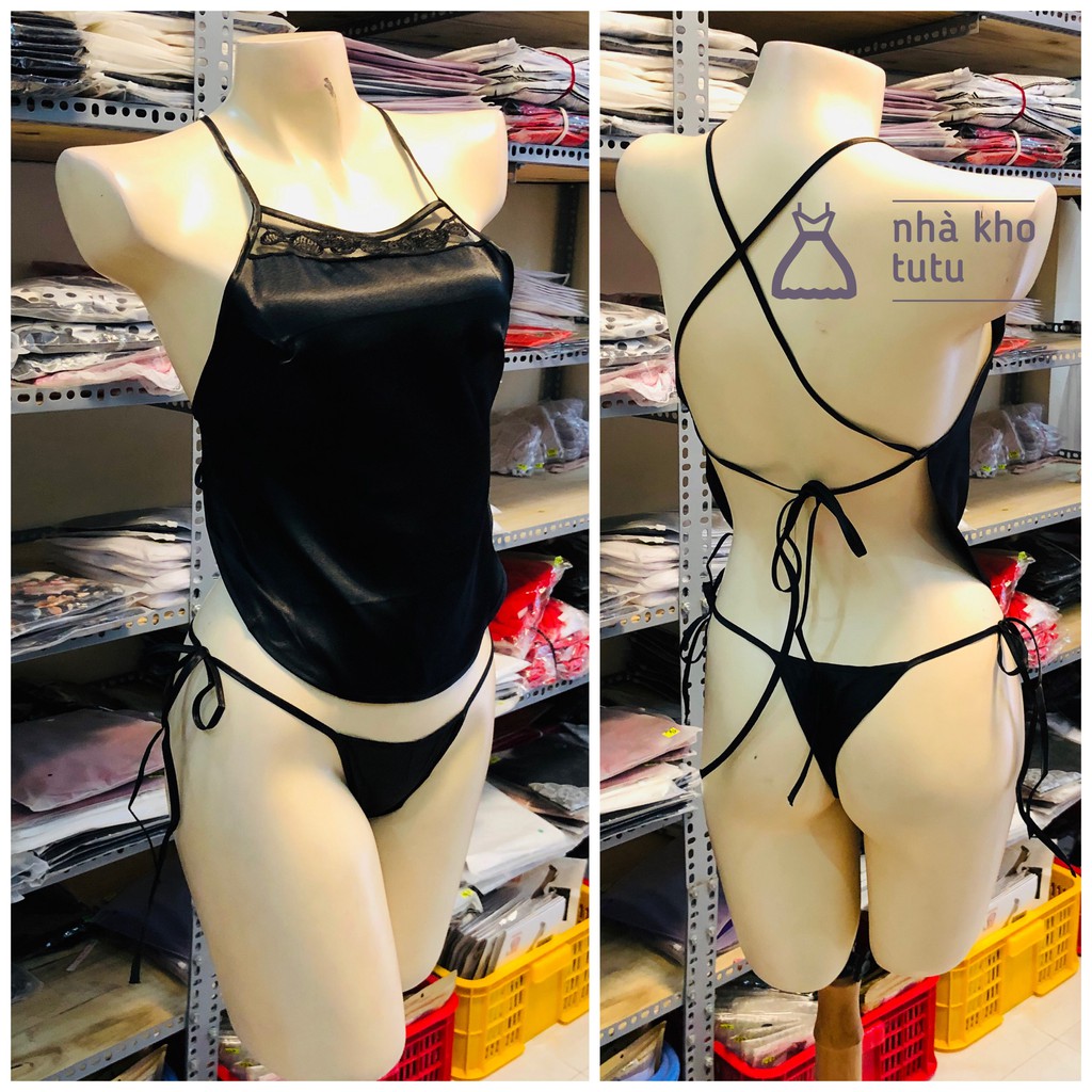 Set đồ ngủ yếm lụa cao cấp L133 | BigBuy360 - bigbuy360.vn