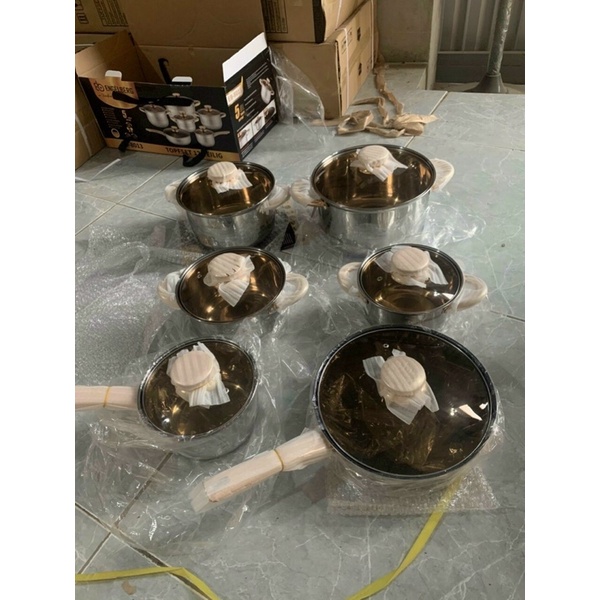 Bộ Nồi Đức 6 Món 12 Chi Tiết, Đáy 5 Lớp Dày Dặn