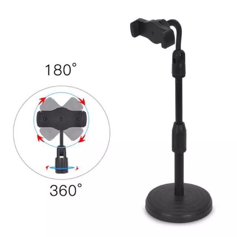 Giá Đỡ Điện Thoại Xoay 360 Độ- Giá Đỡ Livestream, Học Online, Xem Phim - Kệ Để Điện Thoại - Kẹp Điện Thoại Để Bàn