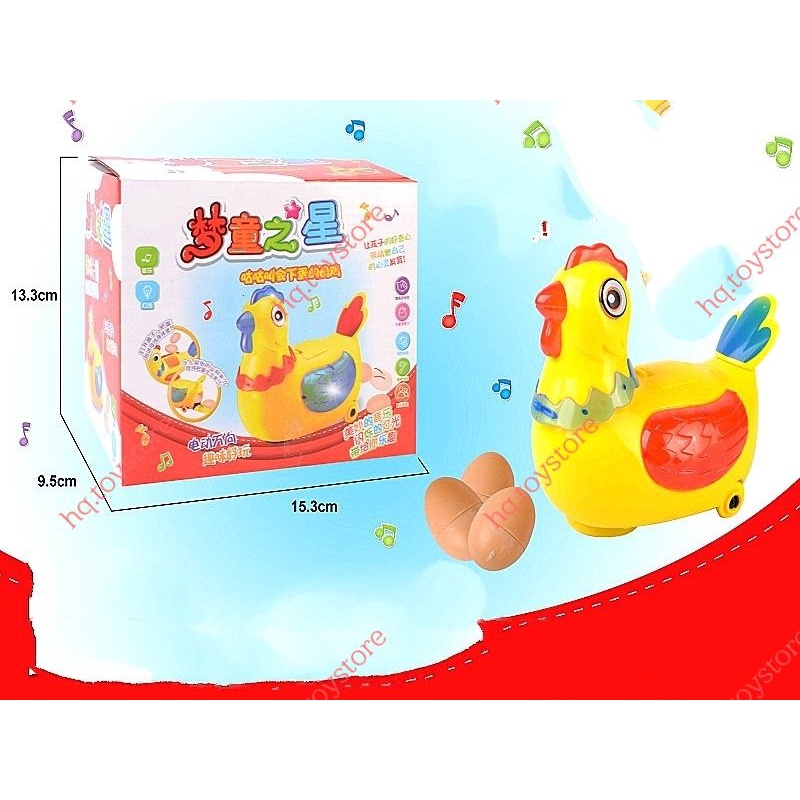 Đồ chơi gà mái vừa đi vừa đẻ trứng phát đèn và nhạc