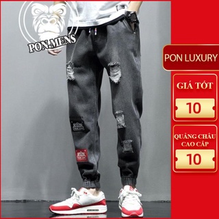quần jean jogger nam ống chun rách màu đen hà nội hcm
