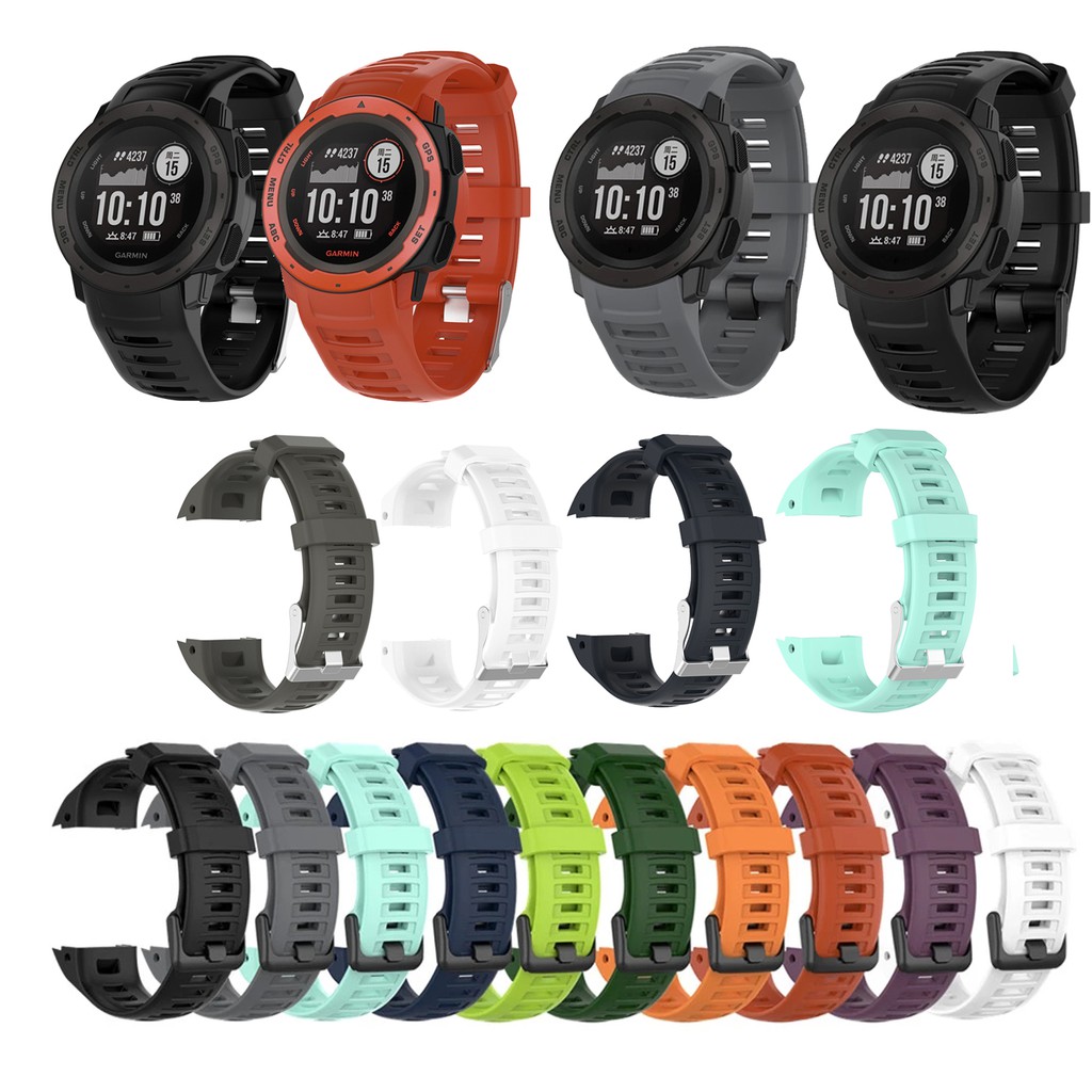 Dây silicon đeo cổ tay thay thế cho đồng hồ Garmin Instinct