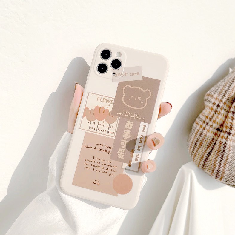 Ốp Lưng Iphone Gấu Best One Cạnh Vuông,Bảo Vệ Camera 7plus,8plus,x,xs,xsmax,11,11,promax,12,12promax,13,13promax