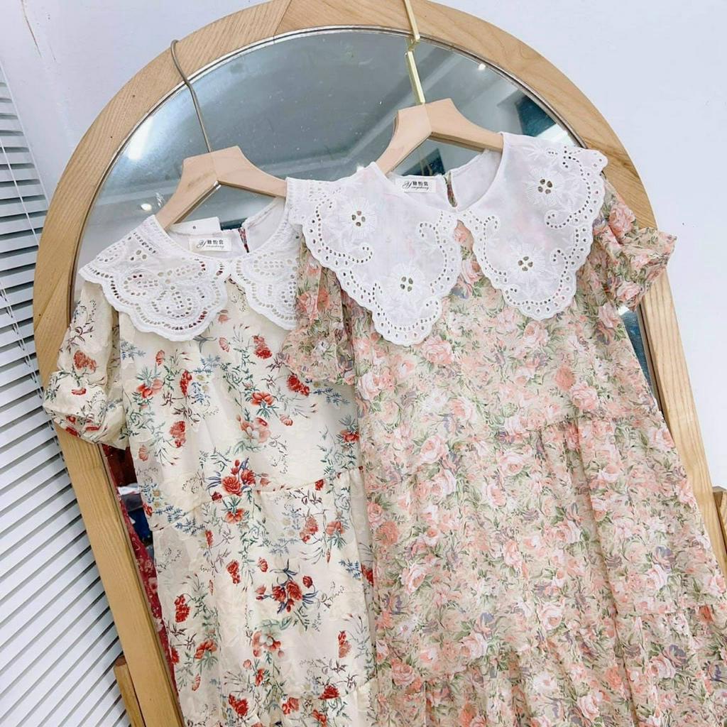 Đầm Bầu Váy Bầu Chất Voan Hoa Nhí Cổ Sen Dễ Thương Lịch Sự Đi Làm Đi Chơi Xinh Xắn HD2944 Honey Mommy