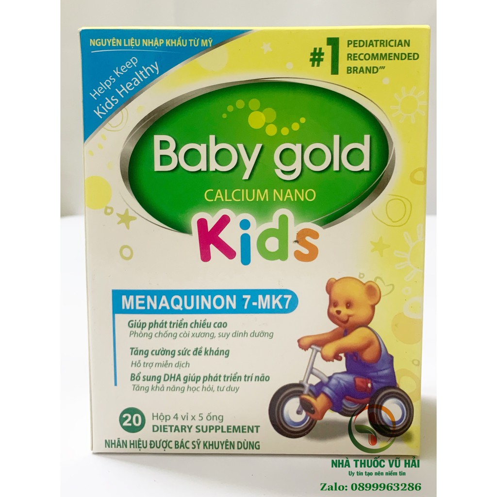 Baby gold calcium giúp xương và răng chắc khỏe giảm còi xương ở bé