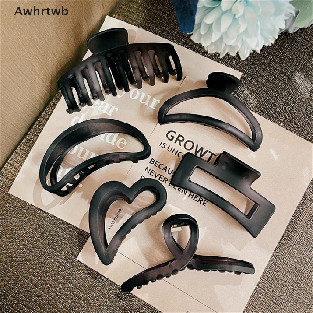 Kẹp Tóc Càng Cua Bằng Acrylic Màu Xám Phong Cách Vintage Thanh Lịch Mới
