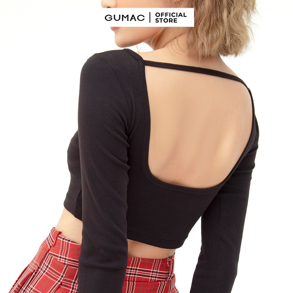 [Mã WABRGM11 giảm 10% đơn 250K] Áo croptop hở lưng GUMAC ATB608 | BigBuy360 - bigbuy360.vn