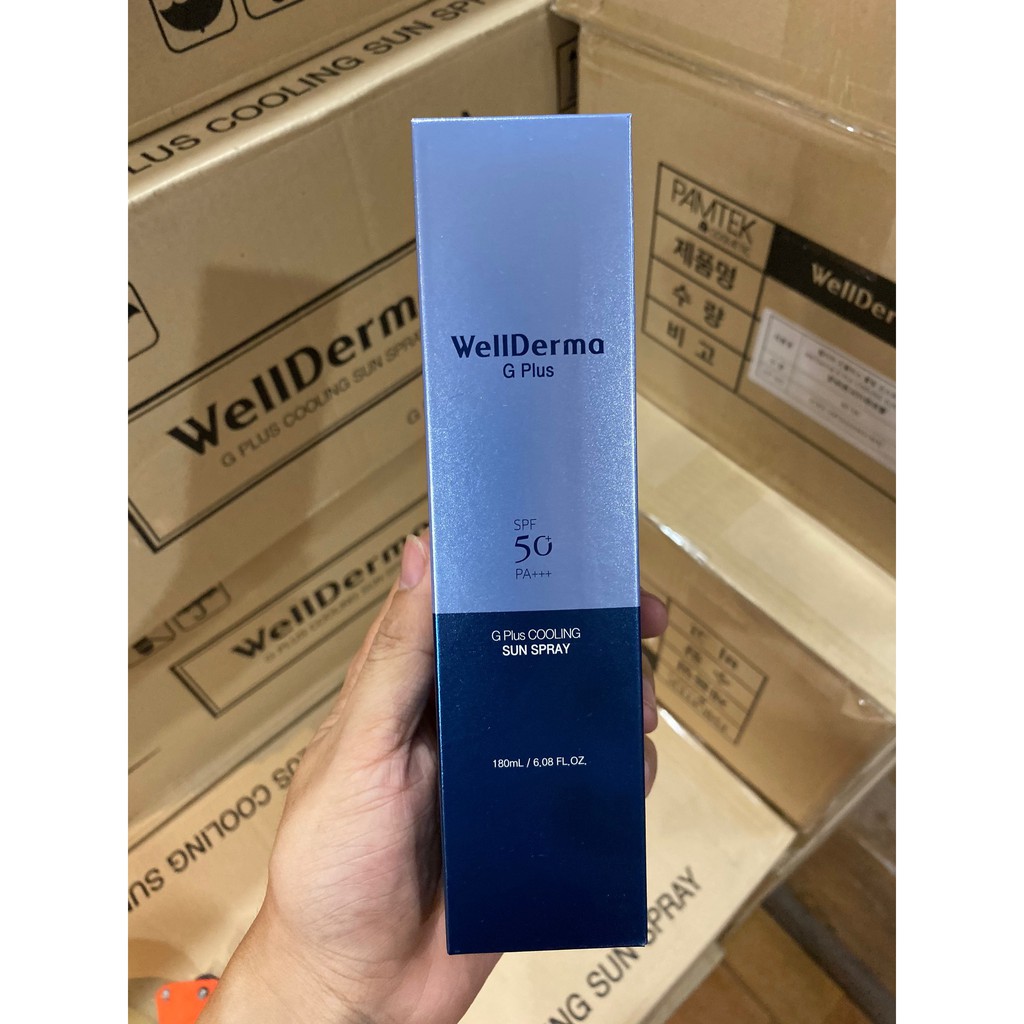 Xịt chống nắng Wellderma G Plus Cooling Sun Spray SPF 50Pa+++ | BigBuy360 - bigbuy360.vn