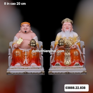 Cặp thần tài ông địa đá 8in cao 20cm mẫu mới