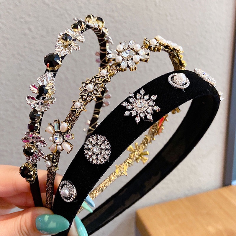 Băng Đô Đính Pha Lê Sang Trọng Phong Cách Hàn Quốc