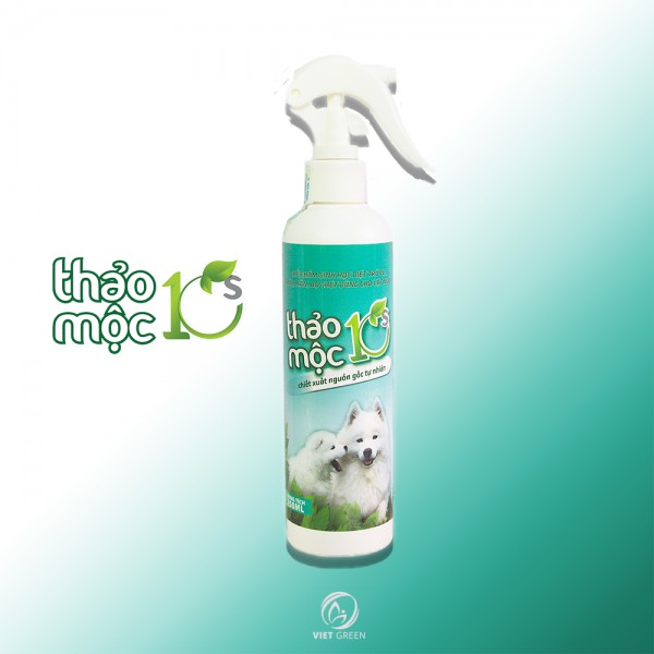 Xịt muỗi Thảo Mộc 10S dành cho Thú Cưng, diệt ký sinh trùng, tinh dầu thảo mộc tự nhiên 100% an toàn.