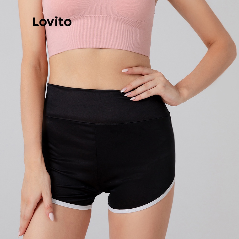 Quần short Lovito phong cách thể thao L05204 (Màu xanh lá / đen) | BigBuy360 - bigbuy360.vn
