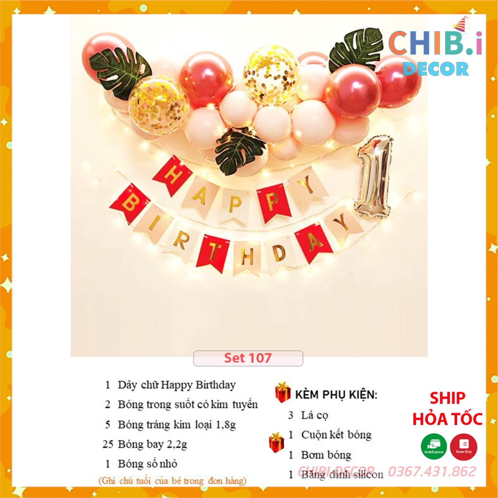 Set Bóng Trang Trí Sinh Nhật Set 107