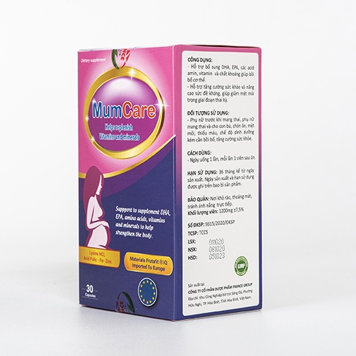 MumCare - Bổ sung Vitamin và chất khoáng cho phụ nữ có thai, tăng cường sức khỏe và sức đề kháng cho bà bầu