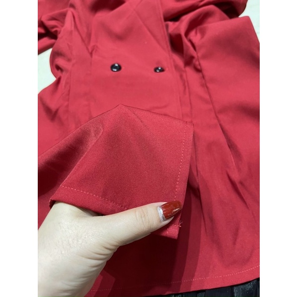 [FREESHIP] Set áo kiểu vest đỏ tay ngắn phối chân váy tơ phồng đen sang xịn mịn mặc Noel Tết | BigBuy360 - bigbuy360.vn