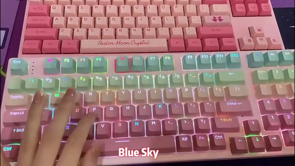 【JKDK】 PBT keycap chủ đề cầu vồng gradient phông chữ hồ sơ OEM xuyên sáng | BigBuy360 - bigbuy360.vn