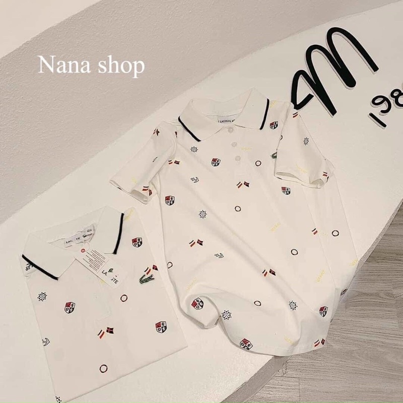 Áo polo viền hoạ tiết có ảnh thật