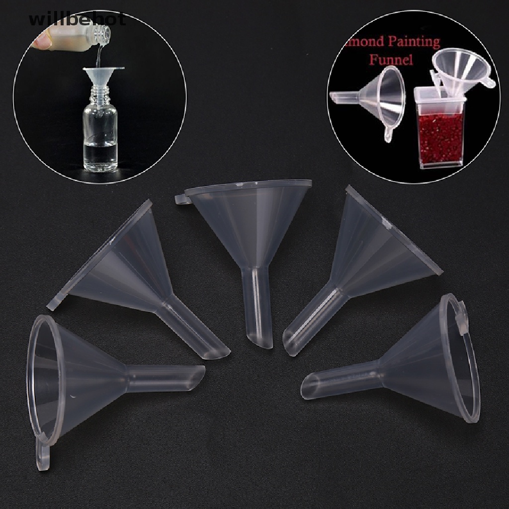 Set 5 Phễu Nhựa Nhỏ Dùng Chiết Dung Dịch Dầu / Nước Hoa Trong Phòng Thí Nghiệm