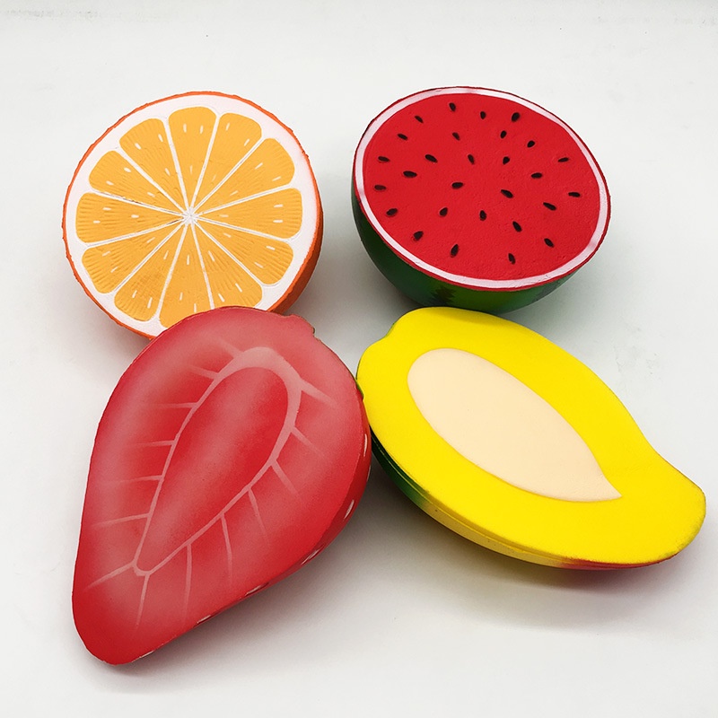 Squishy Lớn JUMBO Hình nửa quả dưa hấu cam xoài dâu tây khổng lồ Đồ Chơi Xốp Giảm Stress Hình mềm mịn dễ Thương