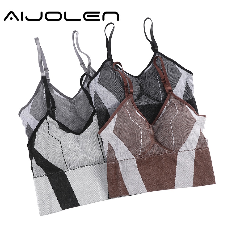 Áo lót AIJOLEN thể thao lưng đẹp 2 dây không gọng thép dễ thở màu tương phản