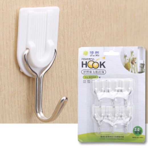 Vỉ 6 Móc Dán Tường Cho Vật Dụng Nhẹ