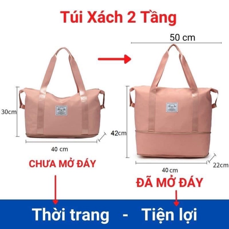 Túi Du Lịch Đa Năng Túi Xách Nữ Cỡ Lớn 2 Tầng Chống Thấm Đựng Hành Lý Cao Cấp - Max Siêu thị tiện ích
