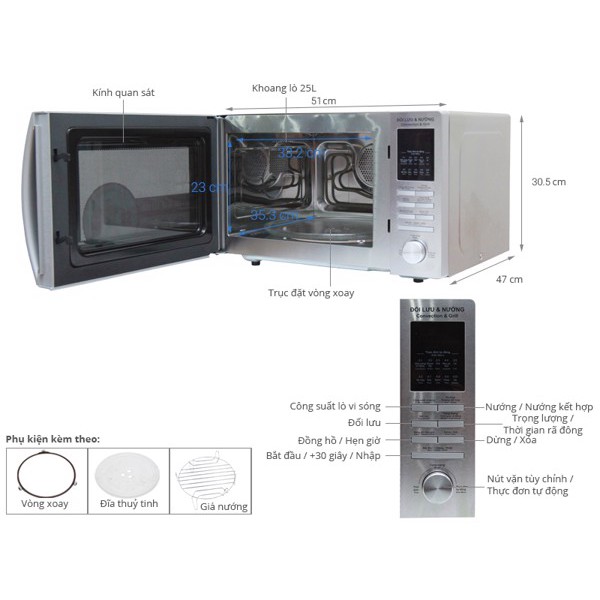 Lò vi sóng Điện tử Sharp Electronic Microwave Oven R-C825VN ST 25 lít