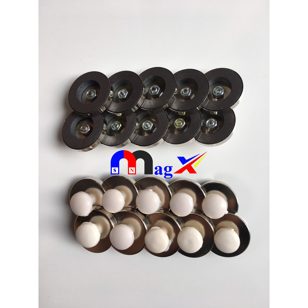 Nam Châm Đính Bảng Từ, Nút Chặn Giấy - D32 Bọc Sắt Mạ Inox - Bộ 10 Viên