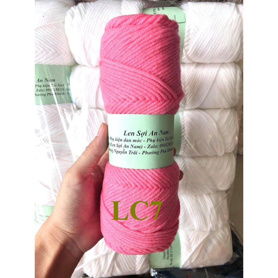 [Bảng 1] Len Cuộn Cotton 3mm - 100gram/cuộn