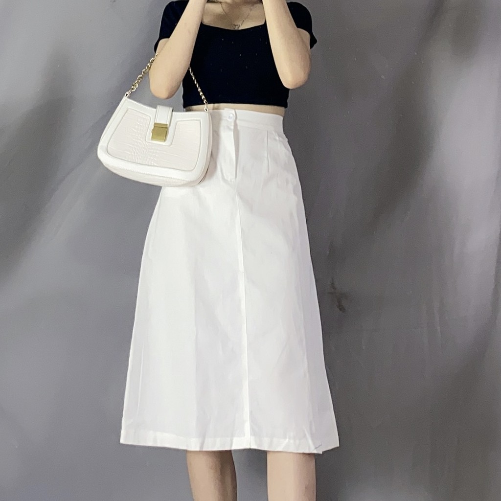 Chân Váy Kaki Dài Dáng Chữ A, cúc khóa trước, chun lưng sau ảnh video thật RetroStyle | BigBuy360 - bigbuy360.vn