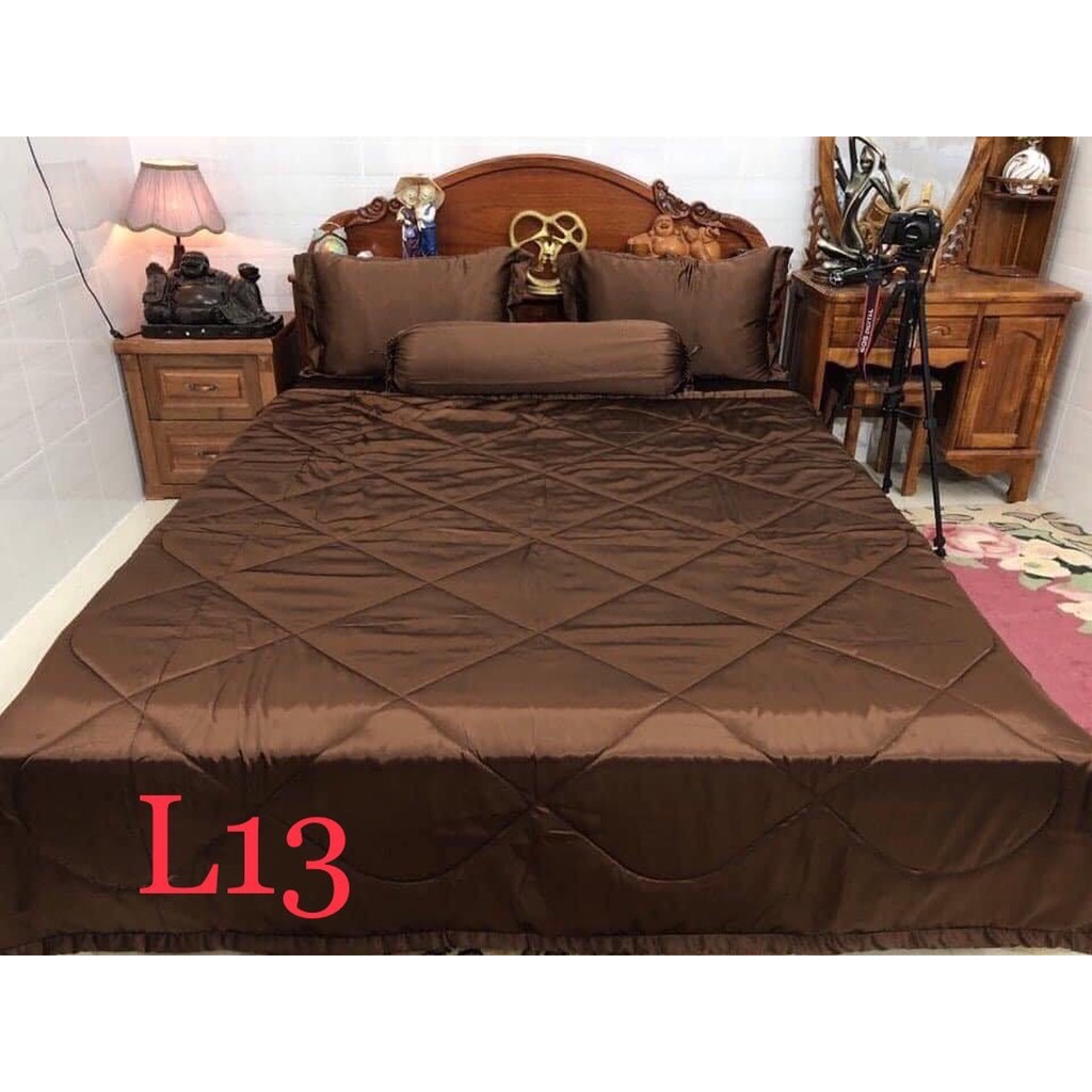 Ga, gối, phi lụa(set 5 món), drap giường hàn quốc, cao cấp, s2sleepy store