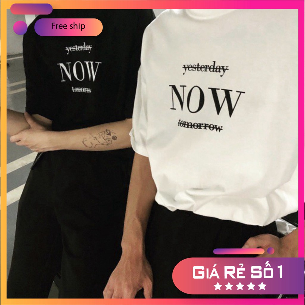 Áo Thun Tay Lỡ Unisex Form Rộng Nam Nữ NOW Basic Tee Các Ngày Trong Tuần