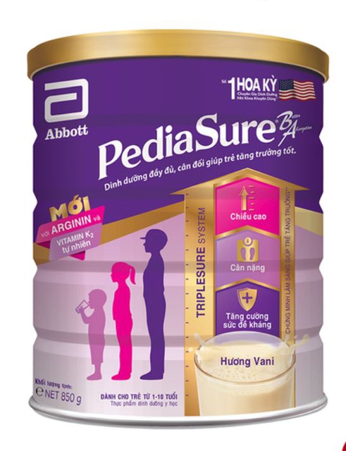 Sữa Pediasure hương vani 850g date mới nhất 2022