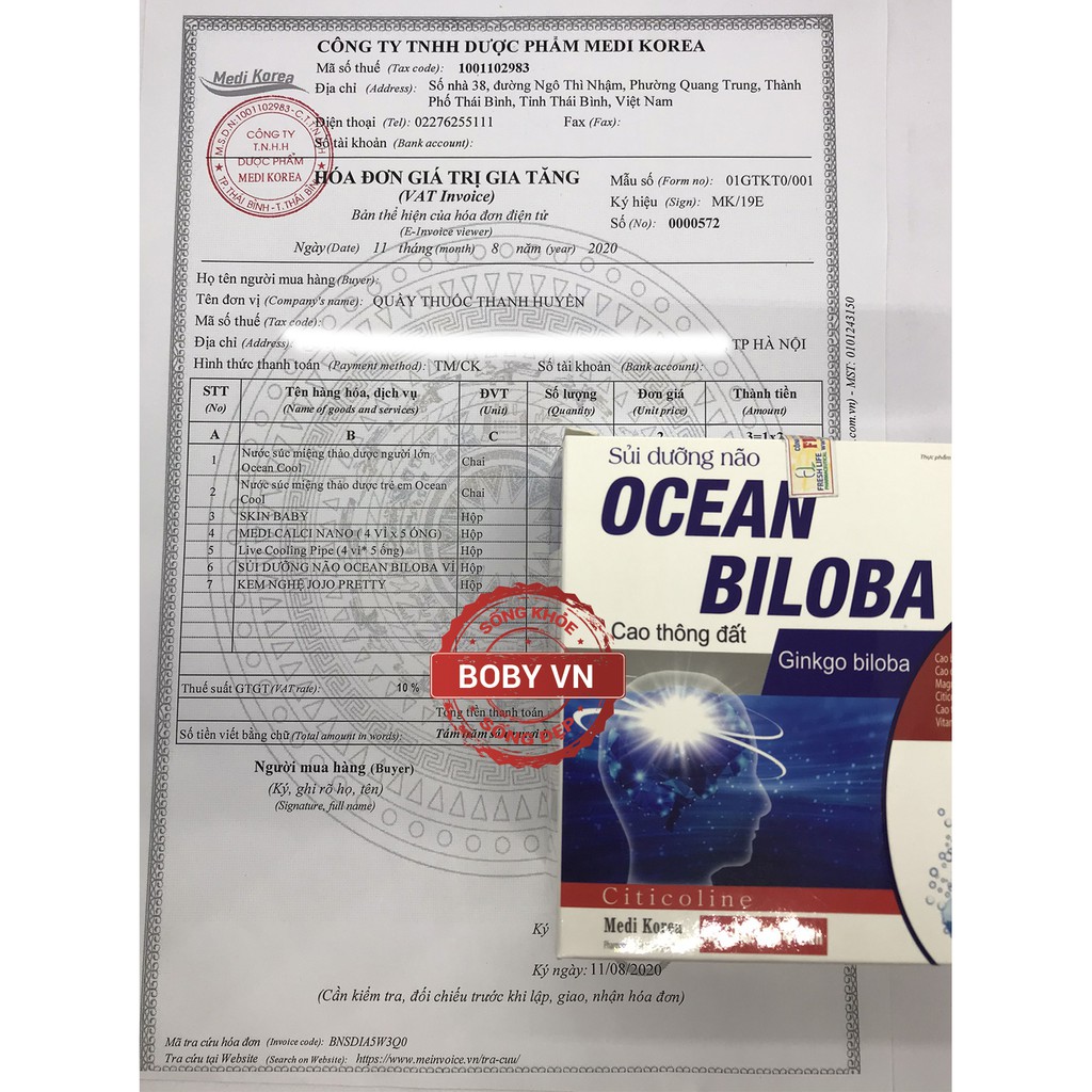 Viên sủi hoạt huyết dưỡng não Ocean Biloba tăng cường tuần hoàn não - Chính hãng