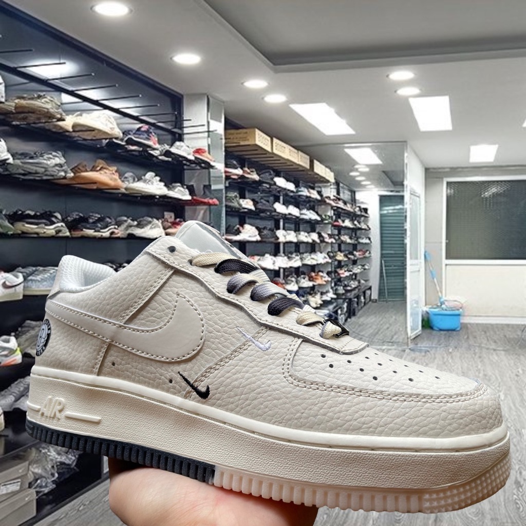 Giày _Nike Air Force 1 Low Brook.Lyn Sail Black, Giày thể thao AF1 Màu Be Đế Âm Dương 2 Màu Cực Hot 2023 - Yabi_boutique