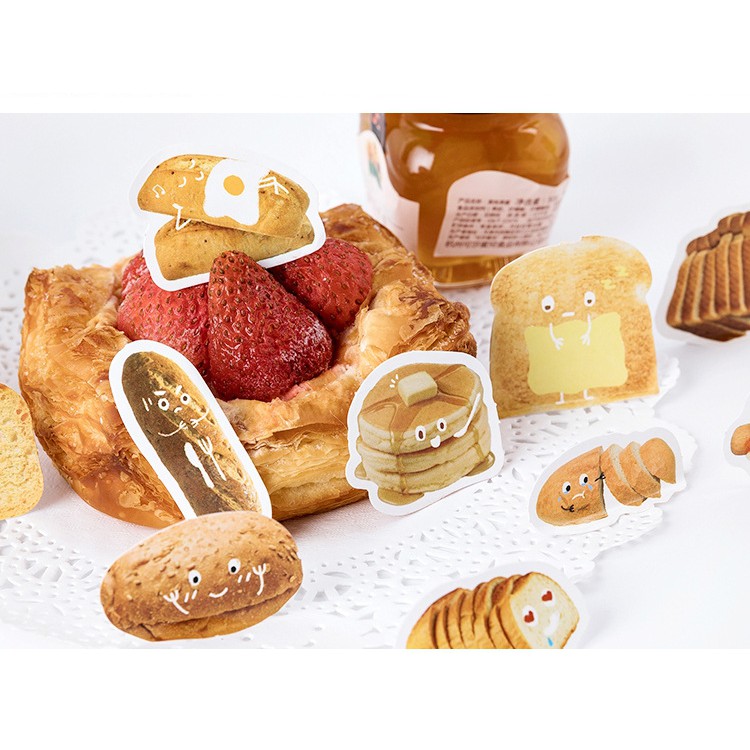 Hộp 46 miếng sticker mẫu các loại bánh mì