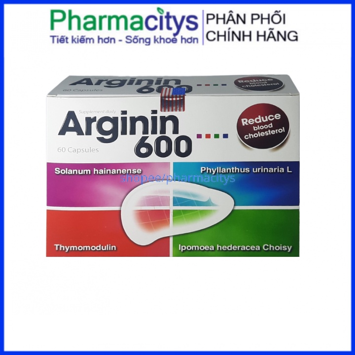 Viên uống thảo độc mát gan Arginin 600 hộp 60 viên
