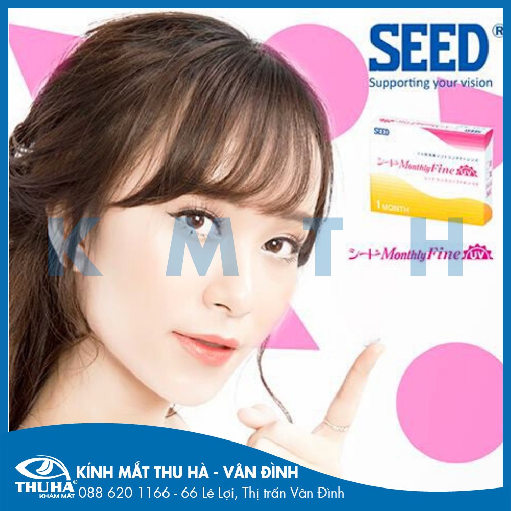 Kính Áp Tròng 1 Tháng không màu SEED có độ cận (Lens SEED Monthly Fine UV) (01 Mắt) (CHÍNH HÃNG)