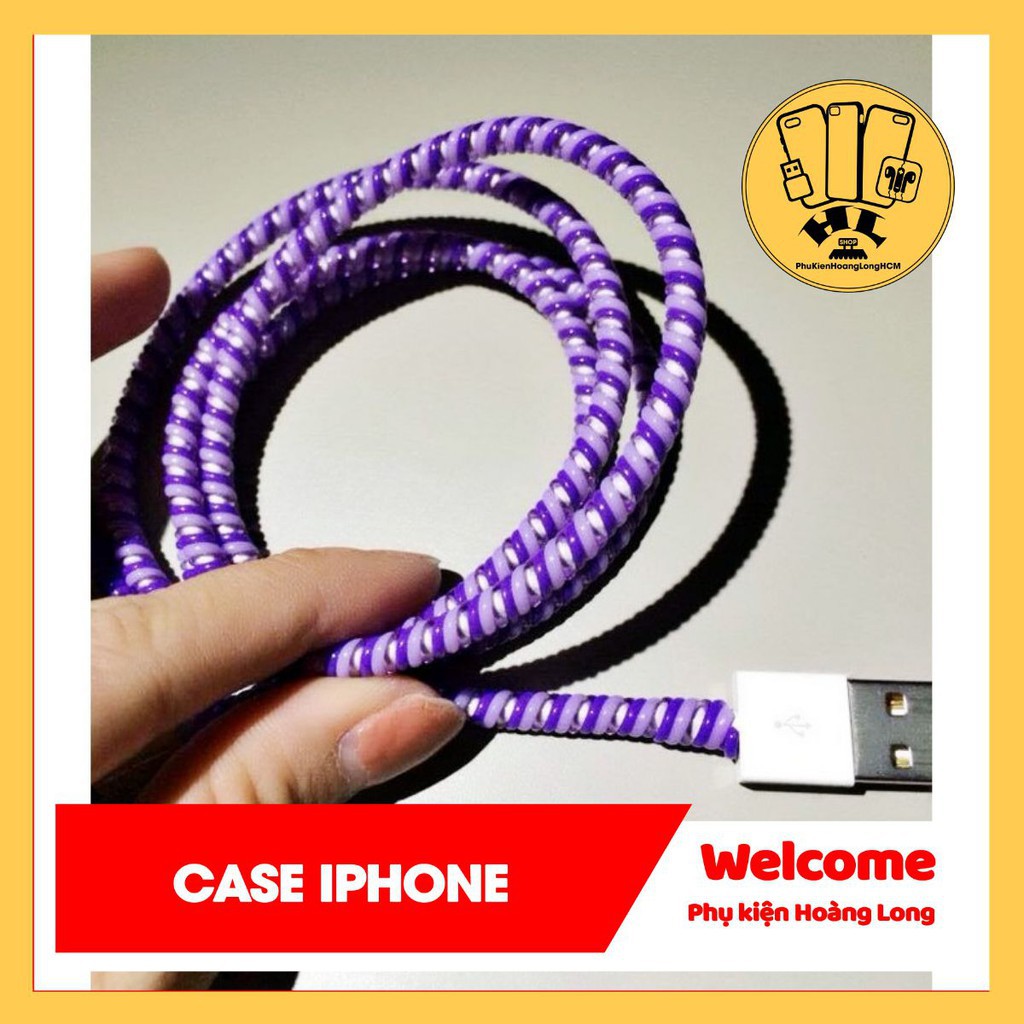 DÂY QUẤN 2 MÀU CÁP SẠC, TAI NGHE  - Phụ kiện Hoàng Long