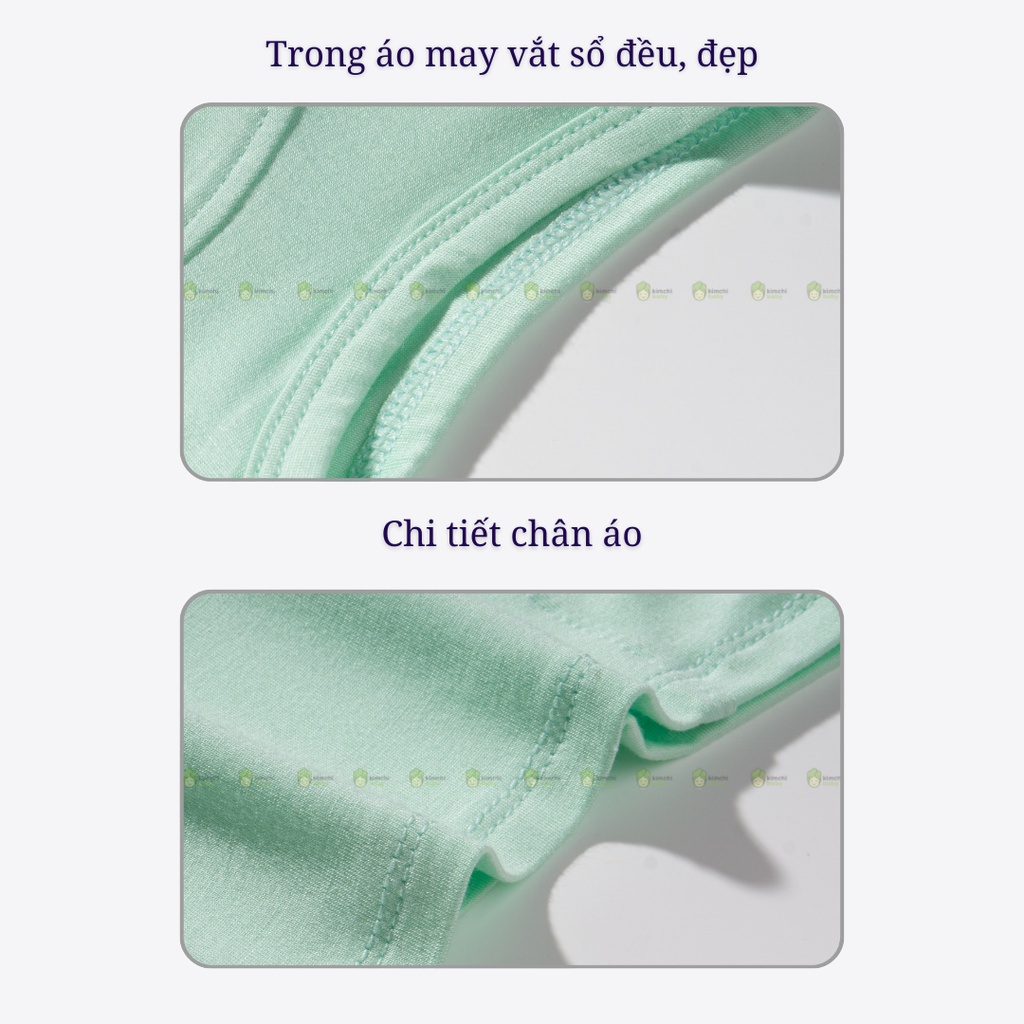 Đồ Bộ Bé Gái, Bé Trai KIMCHIBABY Vải Thun Lạnh Hoạ Tiết Con Mắt Tai Thú, Bộ Ba Lỗ Cho Bé Mặc Nhà KW2208