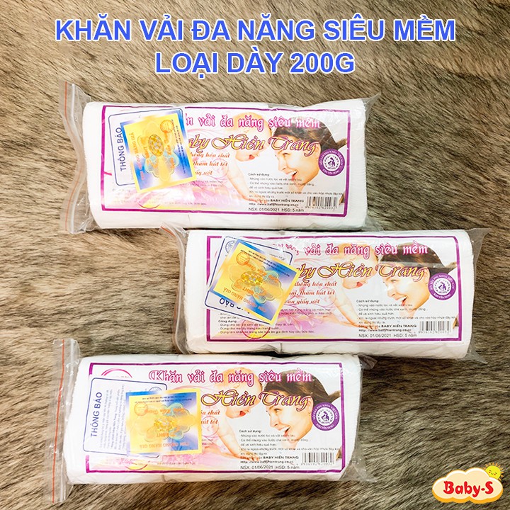 Khăn vải khô đa năng, Khăn khô đa năng Hiền Trang siêu mềm loại dày 190g cực kỳ tiện lợi cho mẹ và bé Baby-S – SKH006