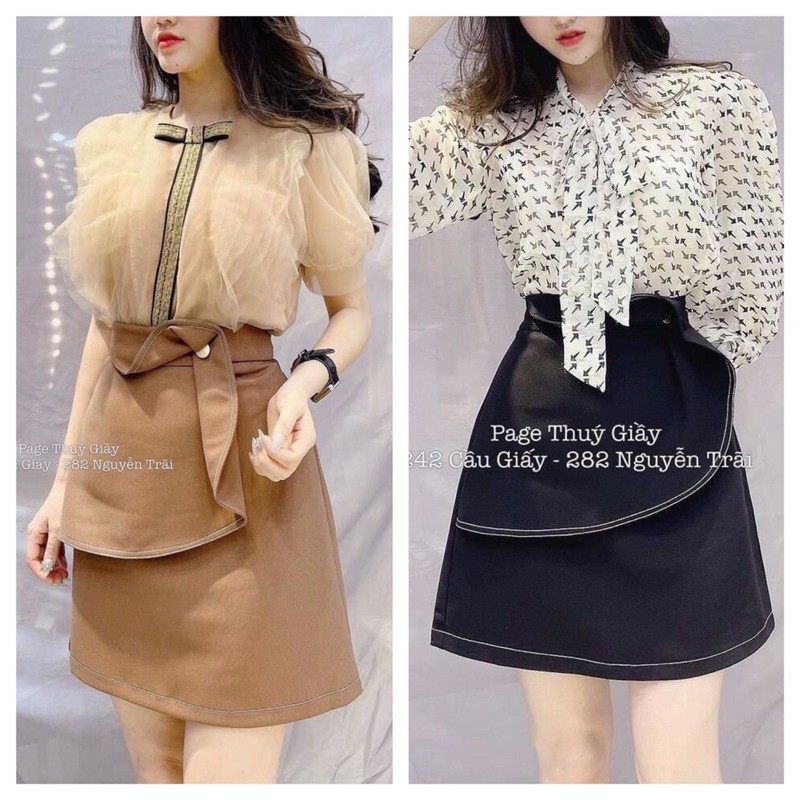 [Mã FAXANH55 giảm 10K đơn 50K] Chân váy xoắn cúc 2 màu